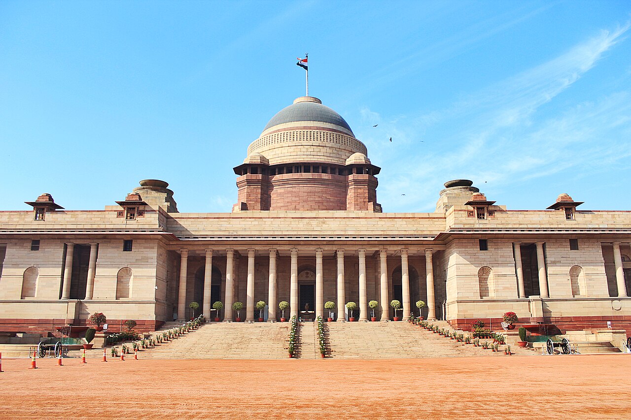 The forecourt of Rashtrapati Bhavan in New Delhi