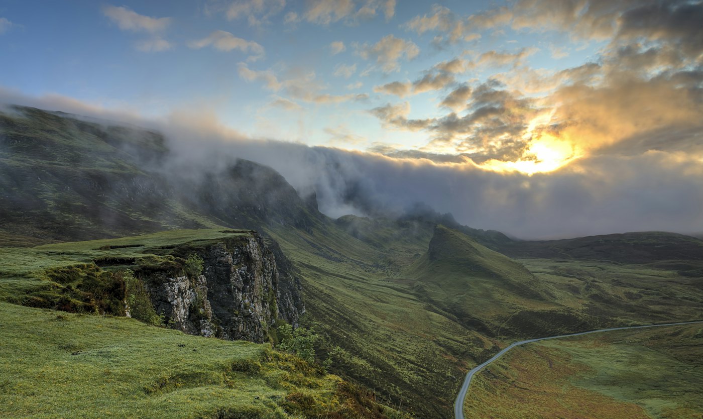 Open country beyond a built edge