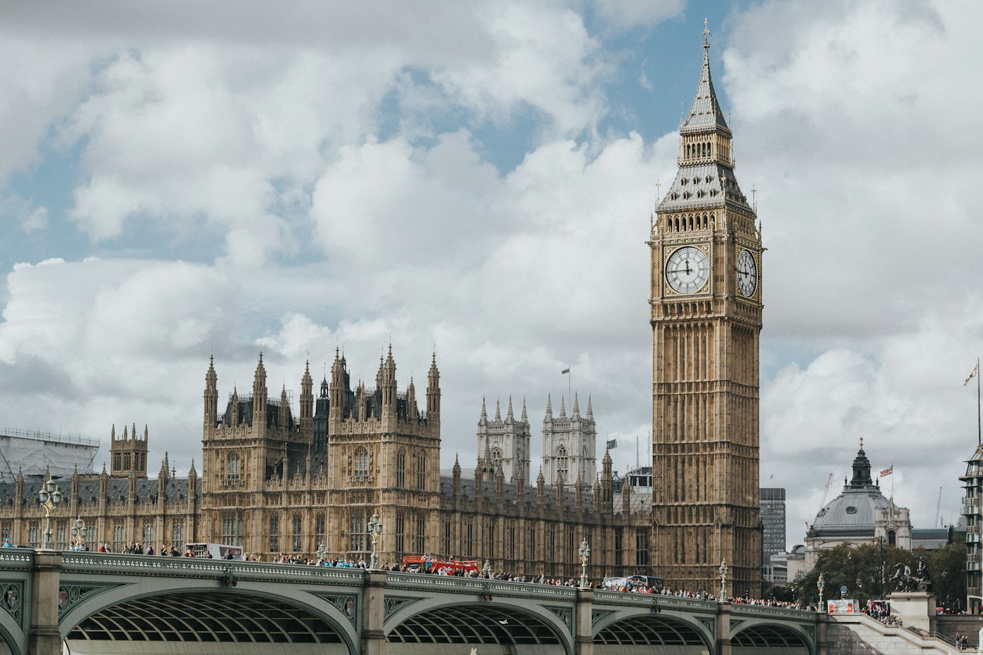 The Palace of Westminster and the London Eye along the Thames